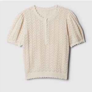 XS Gap × DÔEN Linen-Blend Pointelle Sweater